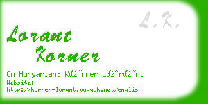 lorant korner business card